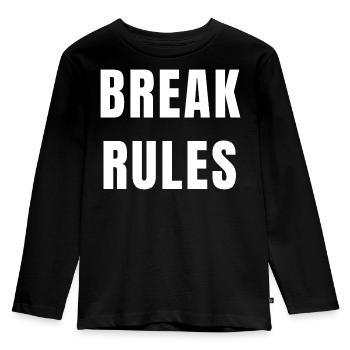 Break Rules Motivation Mindset Ambition Power - Kids' Premium Longsleeve Shirt - black - Front - AI Model Kid Male (0cm)