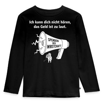 Powerful Economic Demo Illustration - Kids' Premium Longsleeve Shirt - black - Front - AI Model Kid Male (0cm)