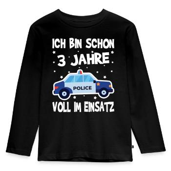 Cadeau 3ème anniversaire 3 ans Anniversaire des enfants - T-shirt manches longues Premium Enfant - noir - Devant - AI Model Kid Male (0cm)
