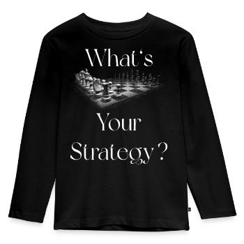 Game Chess Checkerboard Crazy King Queen Strategy Quote - Kids' Premium Longsleeve Shirt - black - Front - AI Model Kid Male (0cm)