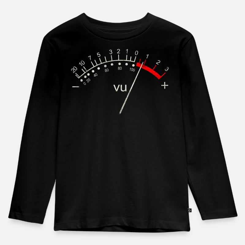 Retro-VU-Messgerät - Kinder Premium Bio Langarmshirt - Schwarz