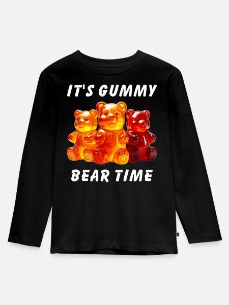 IT'S GUMMY BEAR TIME - Kinder Premium Bio Langarmshirt - Schwarz