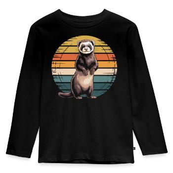 Frettchen - Kinder Premium Bio Langarmshirt - Schwarz - Vorne - AI Model Kid Male (0cm)