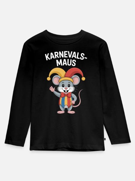 Karnevalsmaus Karneval Köln Kölner Karnevals Maus - Kinder Premium Bio Langarmshirt - Schwarz