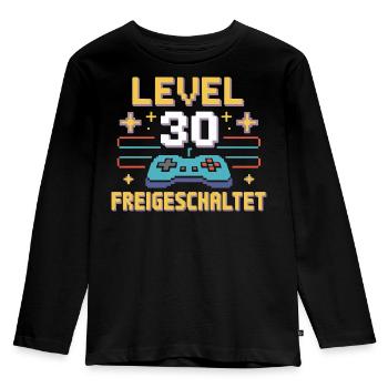 Level 30 Unlocked Controller - Kids' Premium Longsleeve Shirt - black - Front - AI Model Kid Male (0cm)