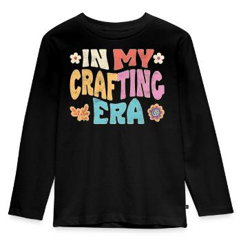 In my crafting era - Kinder Premium Bio Langarmshirt - Schwarz - Vorne - AI Model Kid Male (0cm)