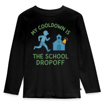 Laufende Mama, Papa, Joggende Eltern - Kinder Premium Bio Langarmshirt - Schwarz - Vorne - AI Model Kid Male (0cm)