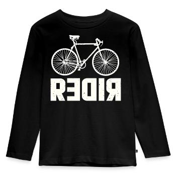 RIDER motif with reversed R - Funny Biker - Kids' Premium Longsleeve Shirt - black - Front - AI Model Kid Male (0cm)