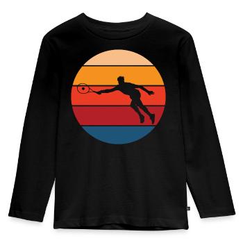 Tennis - Kids' Premium Longsleeve Shirt - black - Front - AI Model Kid Male (0cm)
