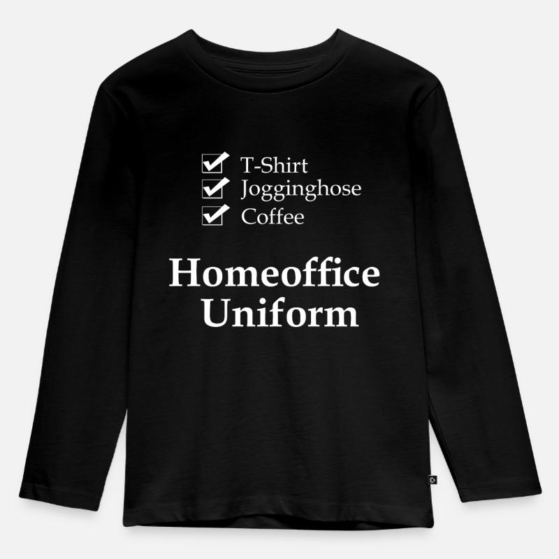 Checkliste_Homeoffice_Uniform_W - Kinder Premium Bio Langarmshirt - Schwarz