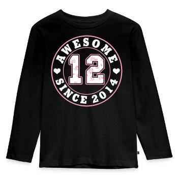 Idée cadeau pour le 12e anniversaire depuis 2014 - T-shirt manches longues Premium Enfant - noir - Devant - AI Model Kid Male (0cm)