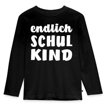 Endlich Schulkind - Kinder Premium Bio Langarmshirt - Schwarz - Vorne - AI Model Kid Male (0cm)