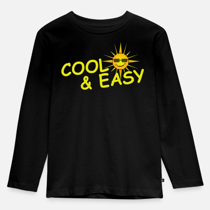 COOL & EASY - Kinder Premium Bio Langarmshirt - Schwarz