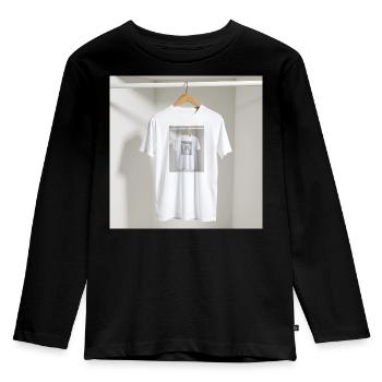 Framed Reflection Tee - Kids' Premium Longsleeve Shirt - black - Front - AI Model Kid Male (0cm)