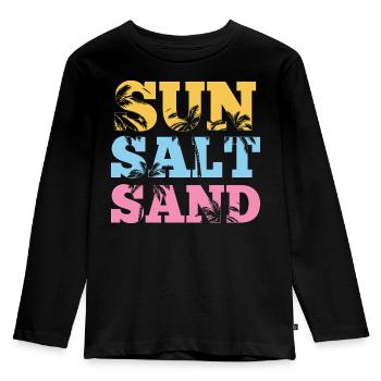 Summertime - Sun Salt and Sand - Kids' Premium Longsleeve Shirt - black - Front - AI Model Kid Male (0cm)
