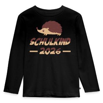 Journée scolaire Hedgehog 2026 - T-shirt manches longues Premium Enfant - noir - Devant - AI Model Kid Male (0cm)