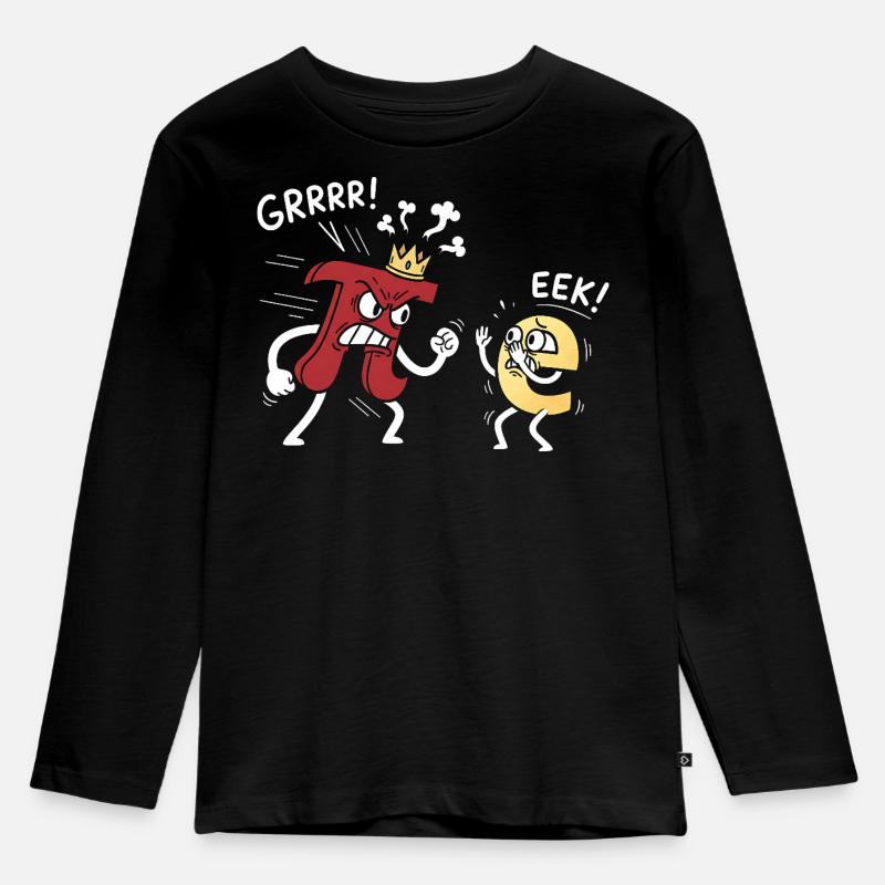 Mathematics Constants Pi Threatened e Comic - Kids' Premium Longsleeve Shirt - black