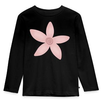 Fleurs en spirale de rose à blush - T-shirt manches longues Premium Enfant - noir - Devant - AI Model Kid Male (0cm)