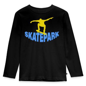 SKATEPARK - Kinder Premium Bio Langarmshirt - Schwarz - Vorne - AI Model Kid Male (0cm)
