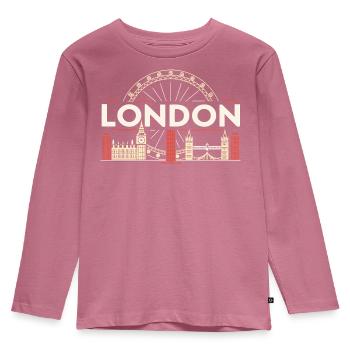 Londres Skyline et Grande Roue - T-shirt manches longues Premium Enfant - mauve - Devant - AI Model Kid Female (0cm)