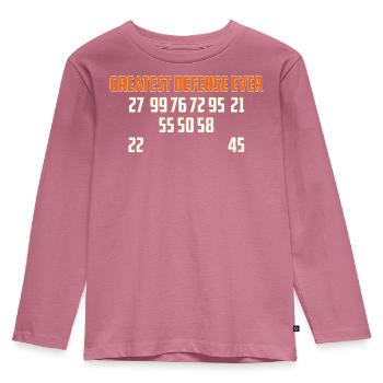 American Football Vintage Defence Design Dad - Kids' Premium Longsleeve Shirt - mauve - Front - AI Model Kid Female (0cm)
