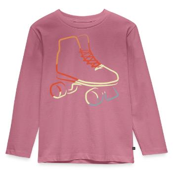 Retro Vintage Roller Skates - Kinder Premium Bio Langarmshirt - Mauve - Vorne - AI Model Kid Female (0cm)
