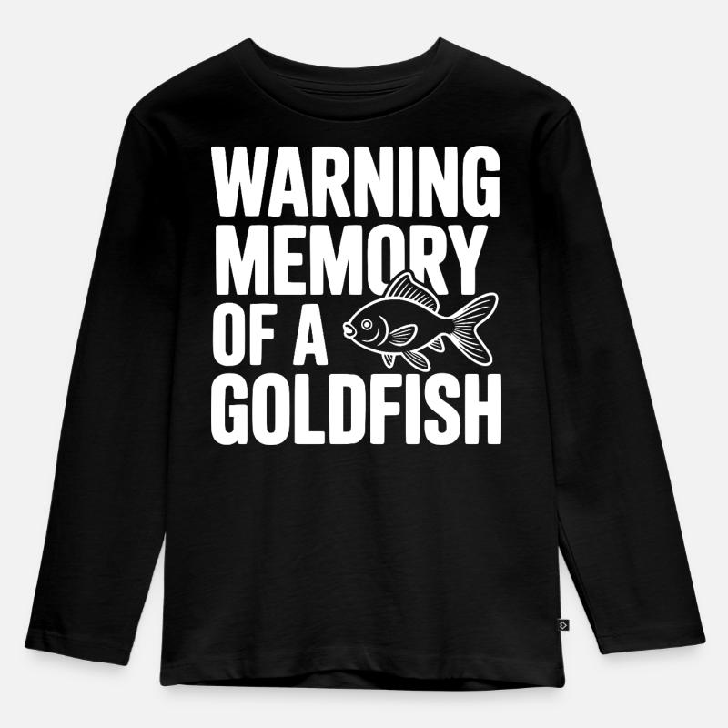 Warnerinnerung an einen Goldfisch - Kinder Premium Bio Langarmshirt - Schwarz