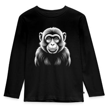 Monkey - Kids' Premium Longsleeve Shirt - black - Front - AI Model Kid Male (0cm)