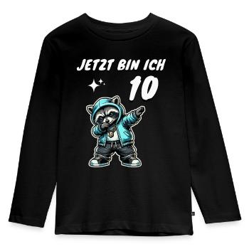 Jetzt bin ich 10 Geburtstag - Kinder Premium Bio Langarmshirt - Schwarz - Vorne - AI Model Kid Male (0cm)