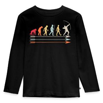 Entwicklung zum Bogenschützen: Der Pfad des Bunkers Bogenschützen - Kinder Premium Bio Langarmshirt - Schwarz - Vorne - AI Model Kid Male (0cm)