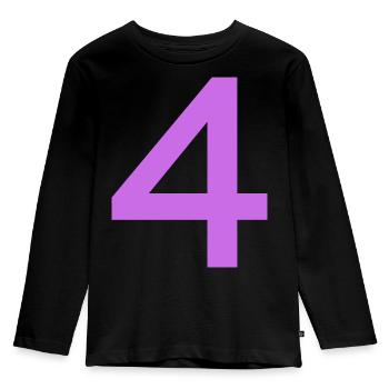 4 - T-shirt manches longues Premium Enfant - noir - Devant - AI Model Kid Male (0cm)