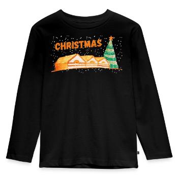 Christmas Village - Kids' Premium Longsleeve Shirt - black - Front - AI Model Kid Male (0cm)
