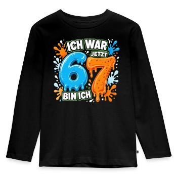 Geburtstag Ich War 6 Jetzt Bin Ich 7  - Kinder Premium Bio Langarmshirt - Schwarz - Vorne - AI Model Kid Male (0cm)