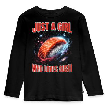 Just a Girl Who Loves Sushi  - Kids' Premium Longsleeve Shirt - black - Front - AI Model Kid Male (0cm)