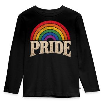Pride Regenbogen Geschenk für LGBTQ Community - Kinder Premium Bio Langarmshirt - Schwarz - Vorne - AI Model Kid Male (0cm)