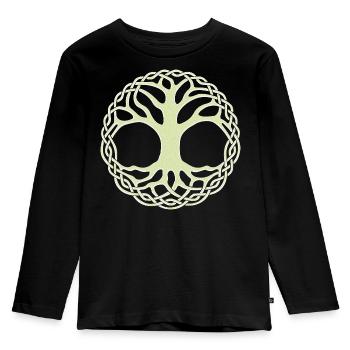 Cercle celtique de l’Arbre de Vie - T-shirt manches longues Premium Enfant - noir - Devant - AI Model Kid Male (0cm)