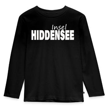 Insel HIDDENSEE - Kinder Premium Bio Langarmshirt - Schwarz - Vorne - AI Model Kid Male (0cm)
