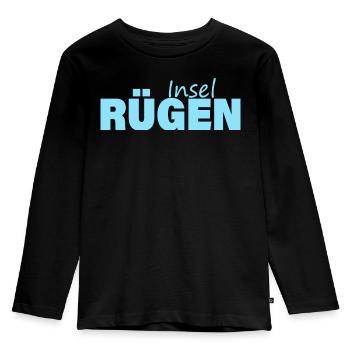 INSEL RÜGEN - Kinder Premium Bio Langarmshirt - Schwarz - Vorne - AI Model Kid Male (0cm)