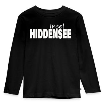 HIDDENSEE - Kinder Premium Bio Langarmshirt - Schwarz - Vorne - AI Model Kid Male (0cm)