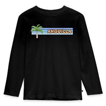 Cadeau pour Anguilla - T-shirt manches longues Premium Enfant - noir - Devant - AI Model Kid Male (0cm)