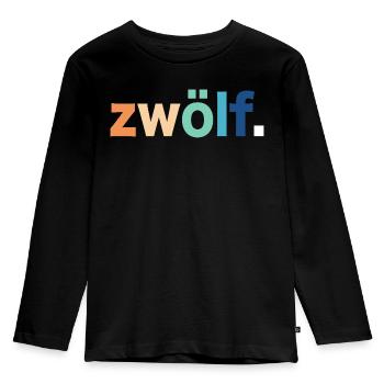12. Geburtstag Zwölf - Kinder Premium Bio Langarmshirt - Schwarz - Vorne - AI Model Kid Male (0cm)