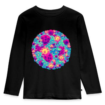 Bouquets de pop fleurs - T-shirt manches longues Premium Enfant - noir - Devant - AI Model Kid Male (0cm)