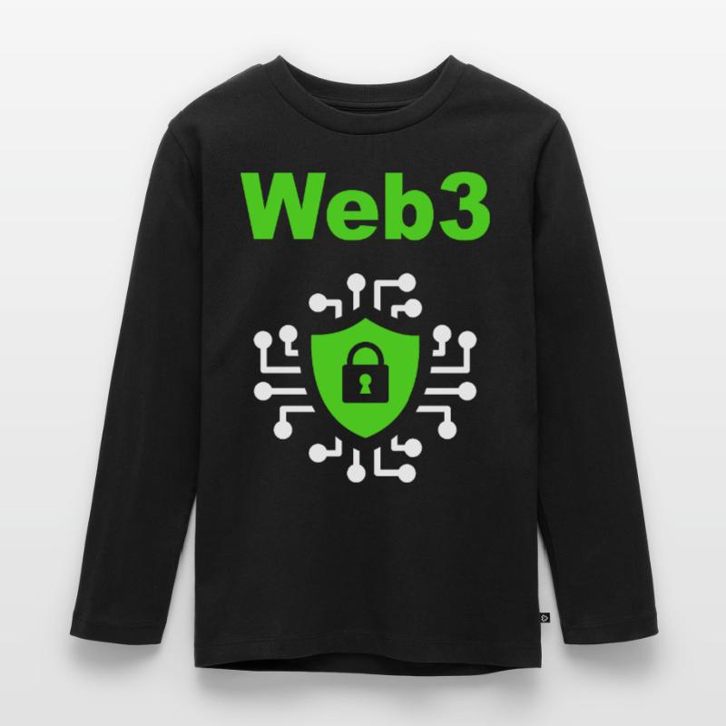 Web3 Cryptocurrency Blockchain Software Developer Kinder Premium Bio Langarmshirt
