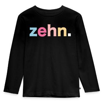 10. Geburtstag Retro Geschenk - Kinder Premium Bio Langarmshirt - Schwarz - Vorne - AI Model Kid Male (0cm)