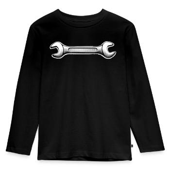 Gabelschlüssel Maulschlüssel Werkzeug - Kinder Premium Bio Langarmshirt - Schwarz - Vorne - AI Model Kid Male (0cm)