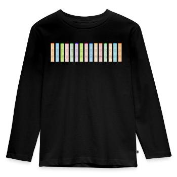 Table de multiplication colorée numérotée 15x15 - T-shirt manches longues Premium Enfant - noir - Devant - AI Model Kid Male (0cm)