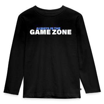 GAME ZONE - Kinder Premium Bio Langarmshirt - Schwarz - Vorne - AI Model Kid Male (0cm)