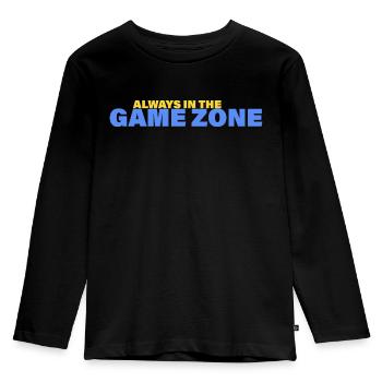 GAME ZONE - Kinder Premium Bio Langarmshirt - Schwarz - Vorne - AI Model Kid Male (0cm)