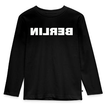 BERLIN - Kinder Premium Bio Langarmshirt - Schwarz - Vorne - AI Model Kid Male (0cm)