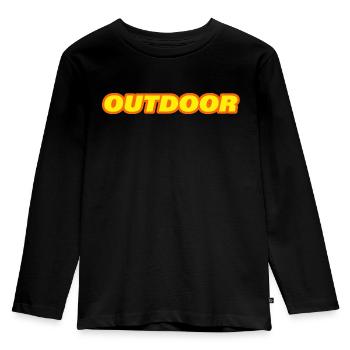OUTDOOR - Kinder Premium Bio Langarmshirt - Schwarz - Vorne - AI Model Kid Male (0cm)